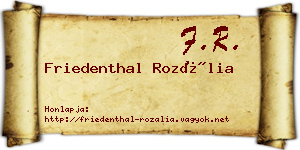 Friedenthal Rozália névjegykártya