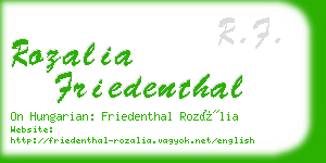 rozalia friedenthal business card